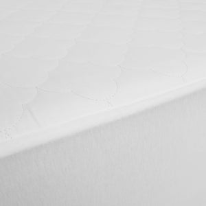 Organic Cotton Quilted Mattress Protector White